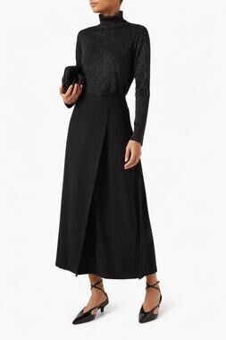 Eileen Fisher Women’s M Black Metallic Merino Wool Turtleneck Sweater NWT $298